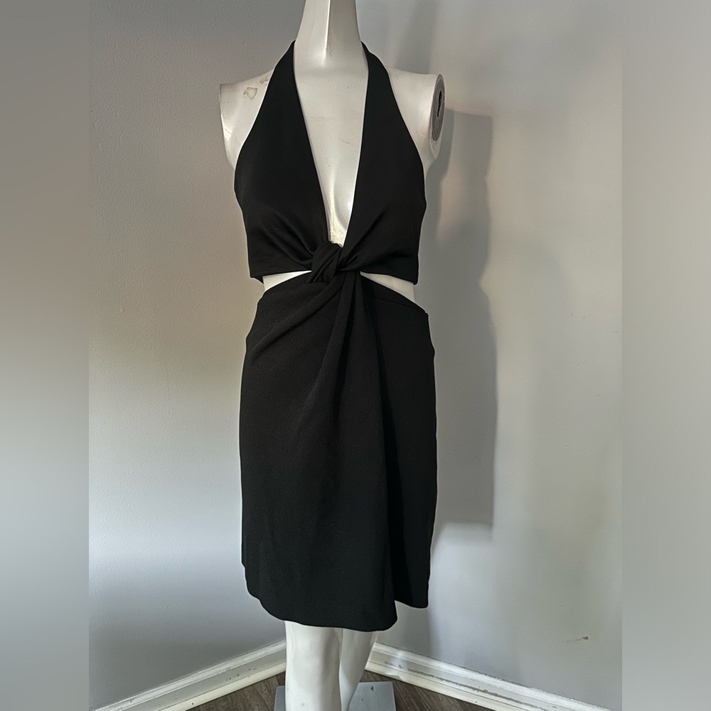 Galvan eclipse cutout stretch-jersey halterneck m… - image 2